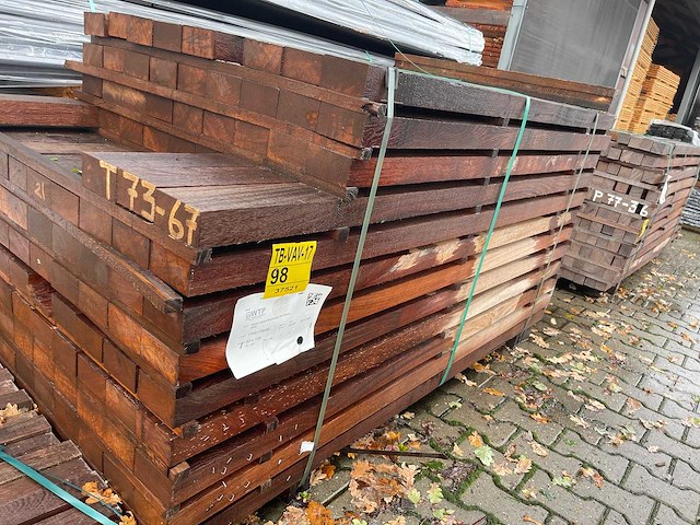 Angelim pedra regels fijnbezaagd 1600-1900x105x55mm (102x) - afbeelding 2 van  3