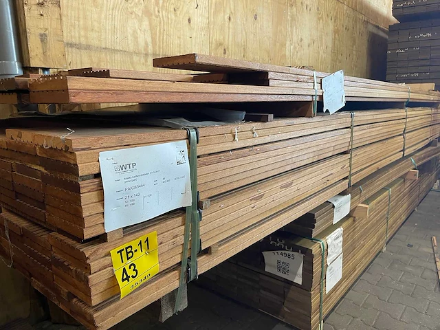 Angelim pedra vlonderplanken 4900-5500x143x21mm (89x) - afbeelding 2 van  3
