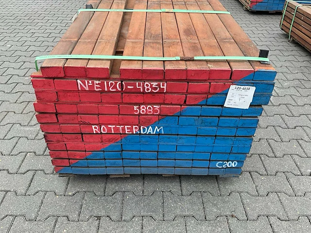 Angelim vermelho hardhout balk (2000x90x45mm) (120x) - afbeelding 2 van  4
