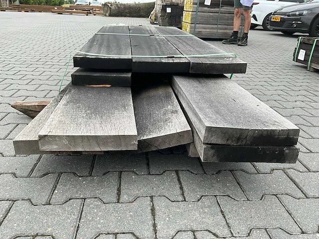 Angelim vermelho hardhout plank (2000-2500x275x50mm) (11x) - afbeelding 3 van  4