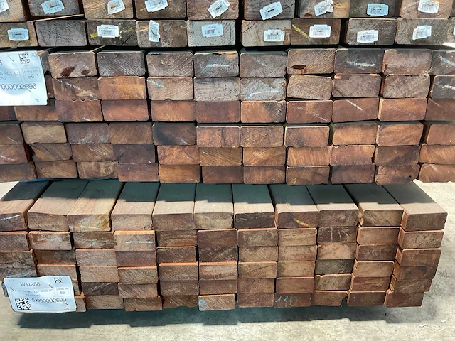 Angelim vermelho regel geschaafd 250x9x4,5 cm (25x) - afbeelding 6 van  7