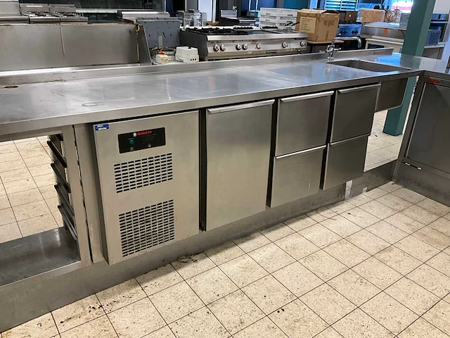 Angelo po - 6mb4-opro - rvs spoeltafel met koelwerkbank en warmhoudkast - afbeelding 2 van  15