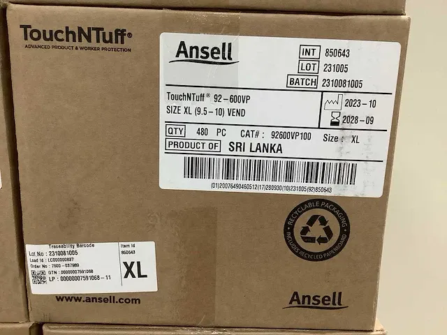 Ansell touchntuff 92-600 xl nitrilhandschoenen (27000x) - afbeelding 2 van  5