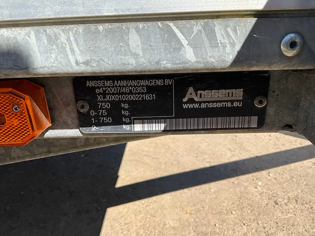 Anssems d750 aanhangwagen - afbeelding 9 van  17