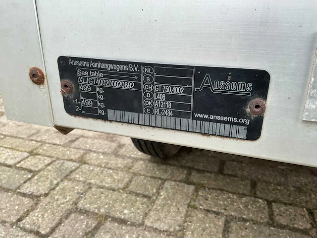 Anssems gt750 aanhangwagen - afbeelding 2 van  11