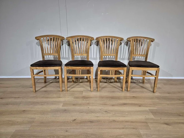 Anteak - houten - eetkamerstoelen(4x) - afbeelding 1 van  14