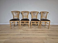 Anteak - houten - eetkamerstoelen(4x) - afbeelding 1 van  14