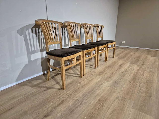 Anteak - houten - eetkamerstoelen(4x) - afbeelding 2 van  14
