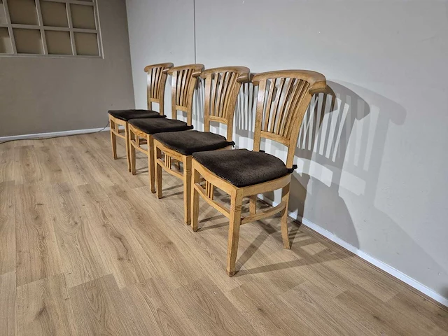 Anteak - houten - eetkamerstoelen(4x) - afbeelding 3 van  14