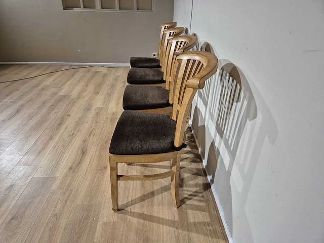 Anteak - houten - eetkamerstoelen(4x) - afbeelding 4 van  14