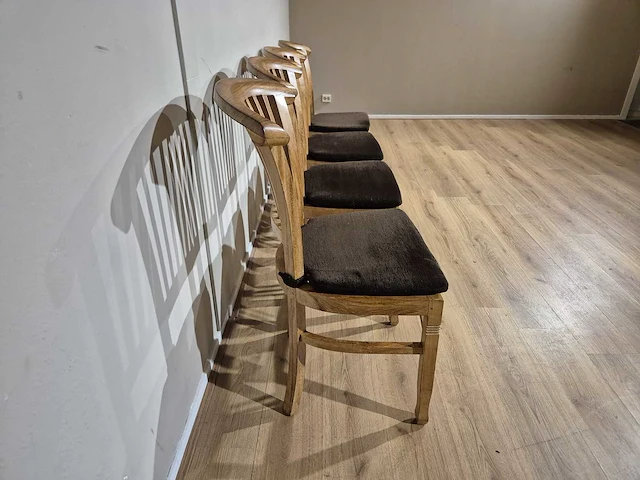 Anteak - houten - eetkamerstoelen(4x) - afbeelding 5 van  14