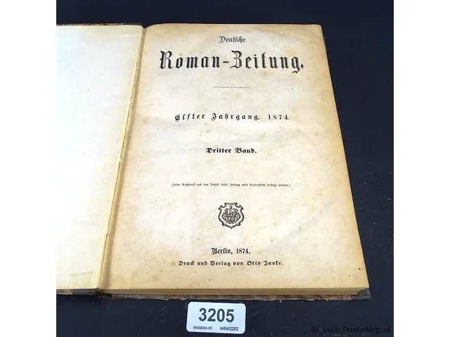 Antiek (1874) boek. deutsche roman-zeitung - afbeelding 1 van  5
