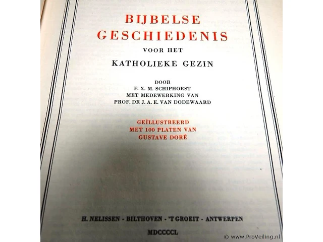 Antiek boek bijbelse geschiedenis voor het katholieke gezin - afbeelding 2 van  5