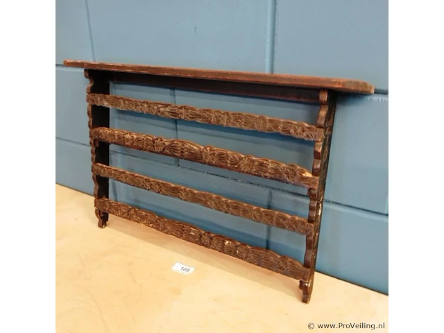 Antiek houten schotelrek - afbeelding 2 van  5