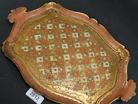 Antiek laqué dienblad - afbeelding 2 van  5