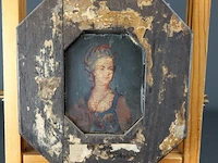 Antiek lijstje met aan beide zijden een portret - afbeelding 3 van  5