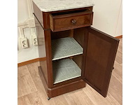 Antiek nachtkastje met marmeren blad - afbeelding 2 van  2