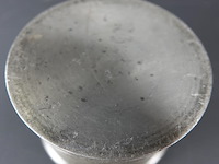 Antieke (18 of 19de eeuw) tinnen inktpot met porseleinen inktvat - afbeelding 5 van  5