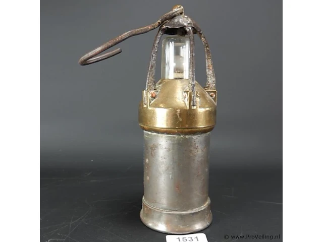 Antieke belgische mijnwerklamp - afbeelding 2 van  5