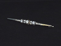 Antieke broche met natuurlijke oud geslepen diamanten - afbeelding 2 van  8