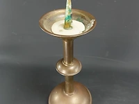 Antieke brons/messing kandelaar - afbeelding 3 van  5