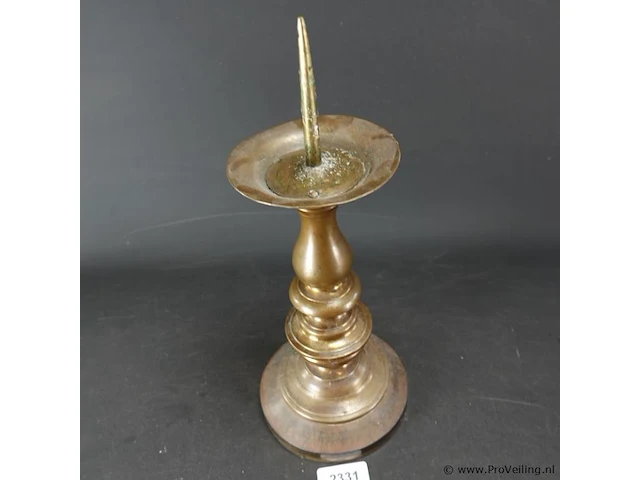 Antieke brons/messing penkandelaar - afbeelding 3 van  5