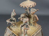 Antieke bronzen ashanti antieke bronzen goudstof pot - afbeelding 2 van  5