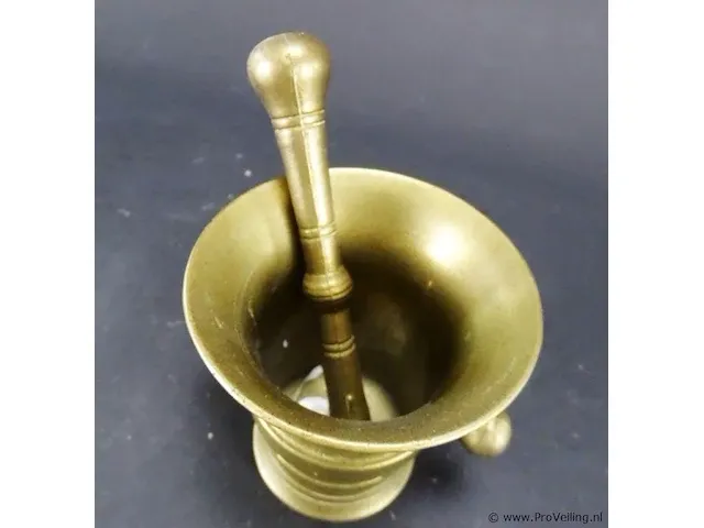 Antieke?. bronzen vijzel met stamper - afbeelding 2 van  5