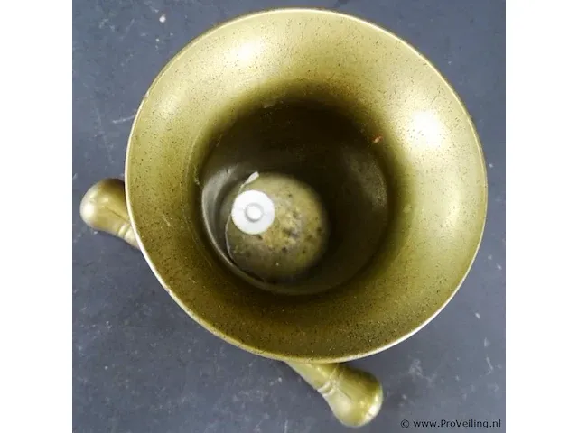 Antieke?. bronzen vijzel met stamper - afbeelding 4 van  5