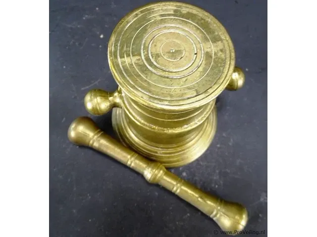 Antieke?. bronzen vijzel met stamper - afbeelding 5 van  5
