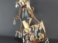 Antieke chandelier met kristallen tranen - afbeelding 1 van  5