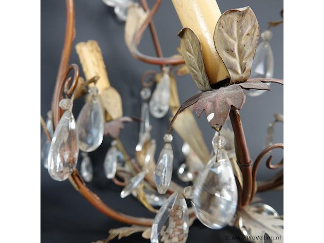 Antieke chandelier met kristallen tranen - afbeelding 5 van  5