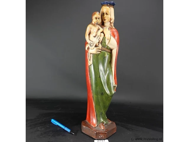 Antieke gipsen madonna - afbeelding 1 van  5