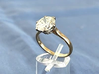 Antieke gouden ring met een grote natuurlijke oud geslepen diamant - afbeelding 4 van  10