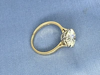 Antieke gouden ring met een grote natuurlijke oud geslepen diamant - afbeelding 7 van  10