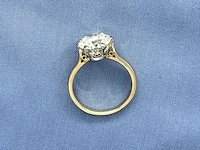 Antieke gouden ring met een grote natuurlijke oud geslepen diamant - afbeelding 8 van  10