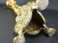 Antieke grote zware koper/bronzen kerkkandelaar - afbeelding 5 van  5
