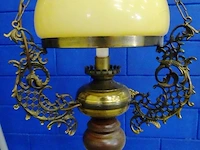 Antieke hanglamp met opaline kap - afbeelding 4 van  5