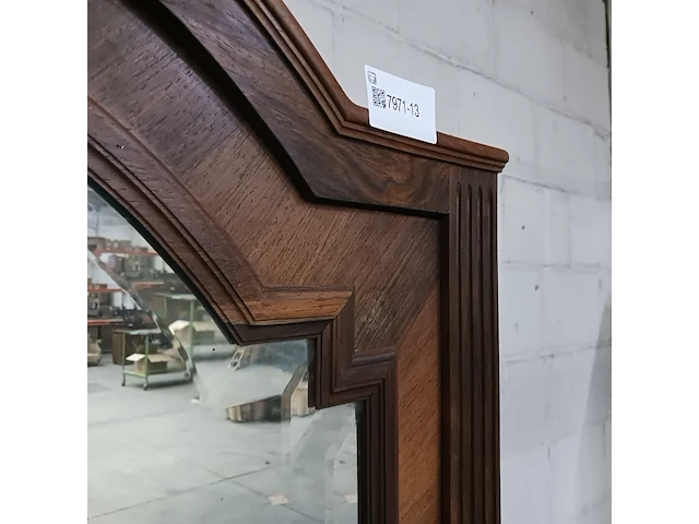 Antieke houten kledingkast met spiegel - afbeelding 12 van  13