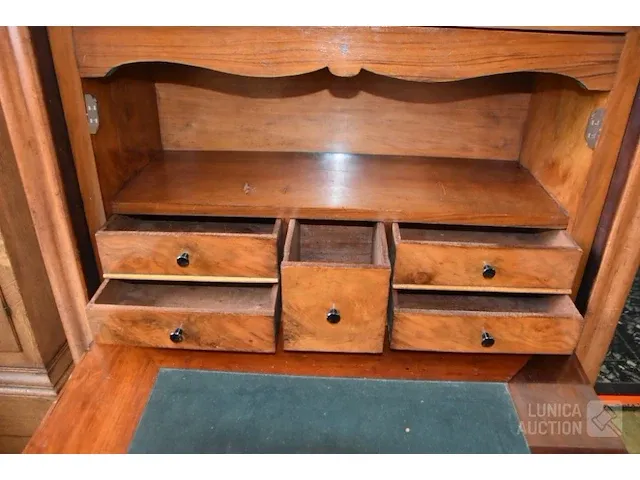 Antieke klep secretaire kast. - afbeelding 5 van  9
