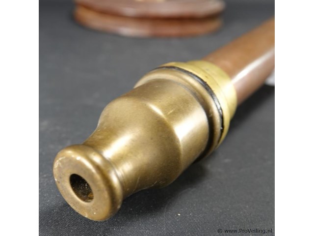Antieke koper met brons brandweerspuit - afbeelding 3 van  5