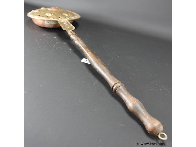 Antieke koperen kastanje pan - afbeelding 3 van  5