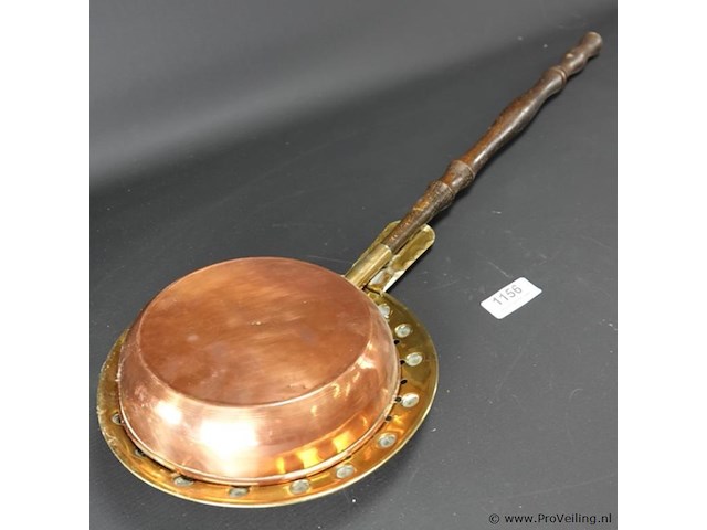 Antieke koperen kastanje pan - afbeelding 5 van  5