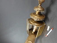 Antieke koperen koetslamp met adelaar in top - afbeelding 4 van  5