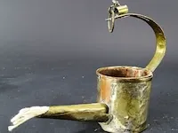 Antieke koperen olielamp - afbeelding 1 van  3