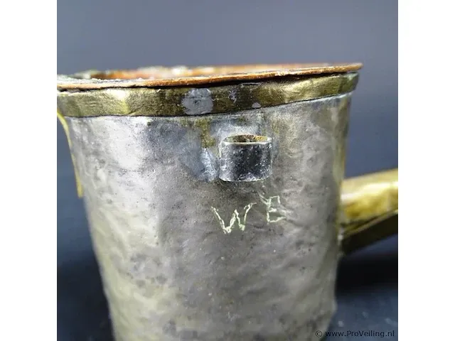 Antieke koperen olielamp - afbeelding 3 van  3