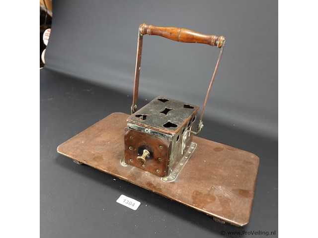 Antieke koperen rijtuigstoof - afbeelding 1 van  5