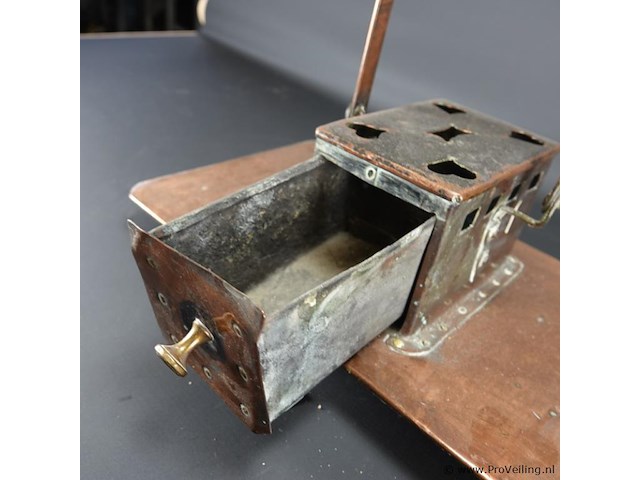 Antieke koperen rijtuigstoof - afbeelding 4 van  5