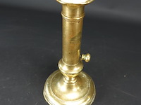 Antieke koperen schuifkandelaar - afbeelding 2 van  5