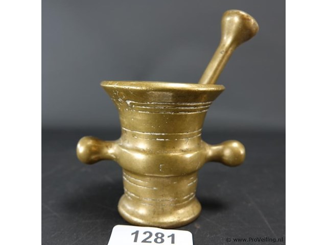 Antieke koperen vijzel - afbeelding 2 van  5